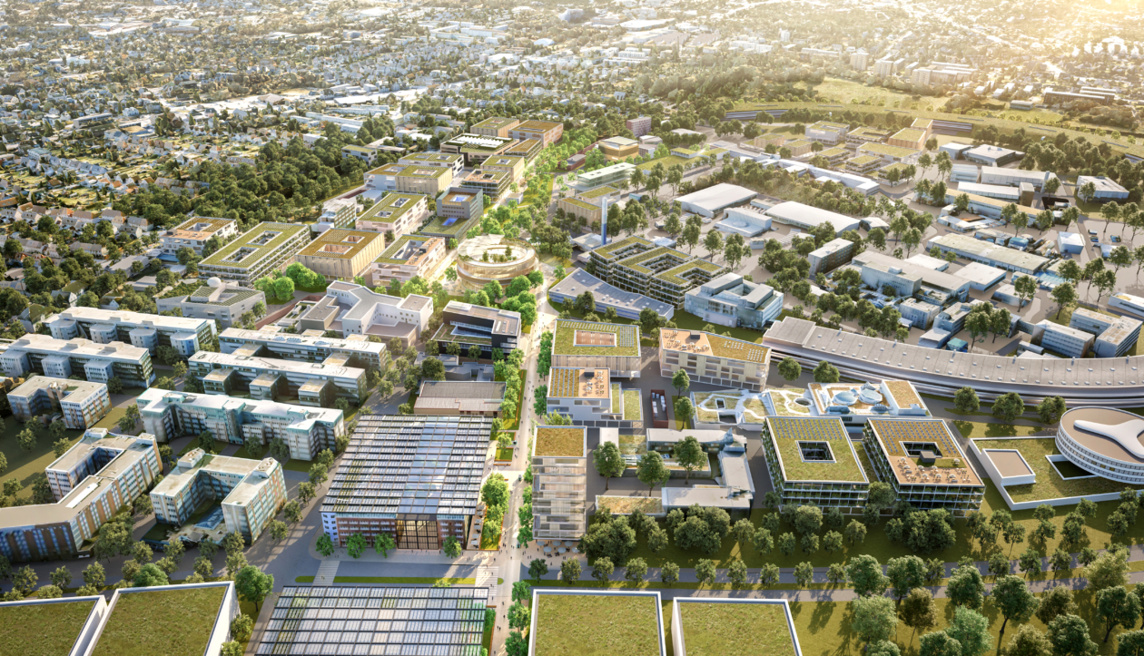 Ein Rendering der für die 2040er-Jahre projektierten „Science City Bahrenfeld“