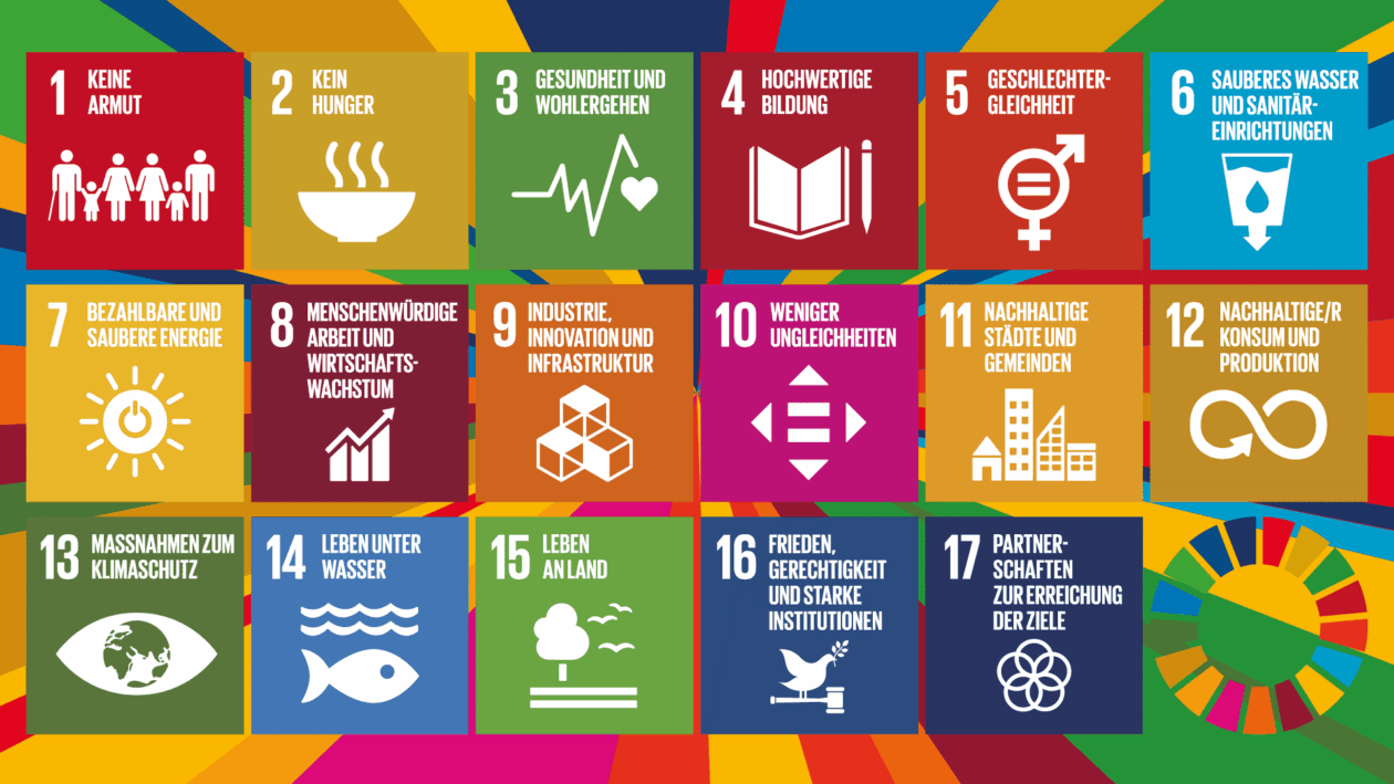Im Jahr 2015 haben die Vereinten Nationen 17 Nachhaltigkeitsziele definiert, die bis 2030 erreicht werden sollen. Neben ökologischen Zielen stehen dabei auch soziale und wirtschaftliche Fragen im Mittelpunkt.
