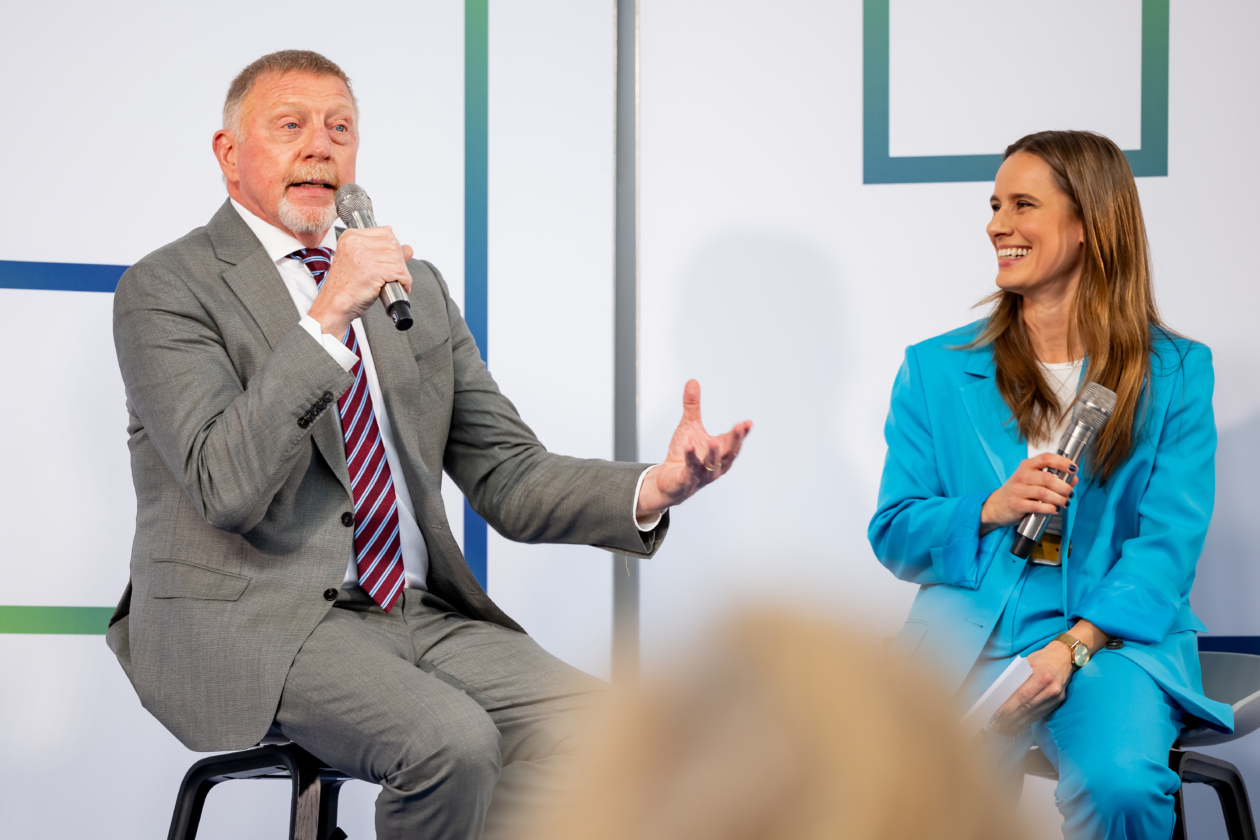 Boris Becker und die Moderatorin Christina Rann