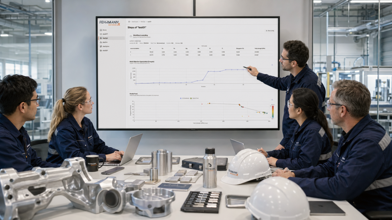 Die FEHRMANN MaterialsX ist eine KI-gestützte Enterprise-Plattform, die Unternehmenswissen mit künstlicher Intelligenz verknüpft, um Materialentwicklung und Prozessoptimierung zu beschleunigen. Die Software verkürzt Entwicklungszyklen von Werkstoffen