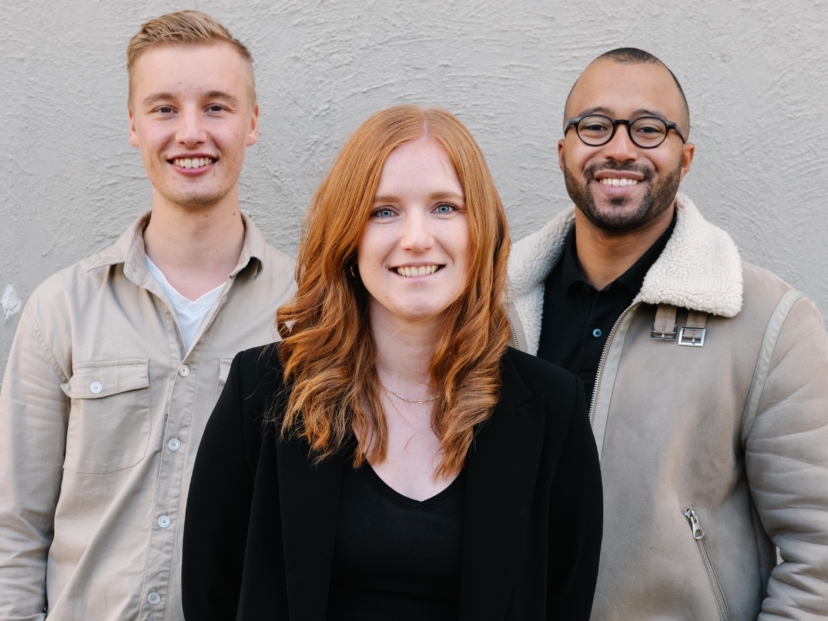 Haben das Start-up VAARHAFT gemeinsam gegründet (v. li.): Paul Franken, Anne Patzer und Linus Kameni